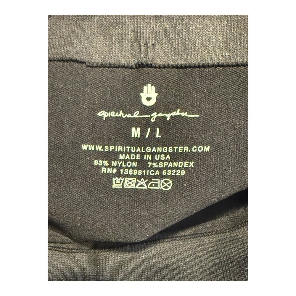 Spiritual Gangster Black Seamless Maternity Leggings Size M/L - Picture 3 of 4